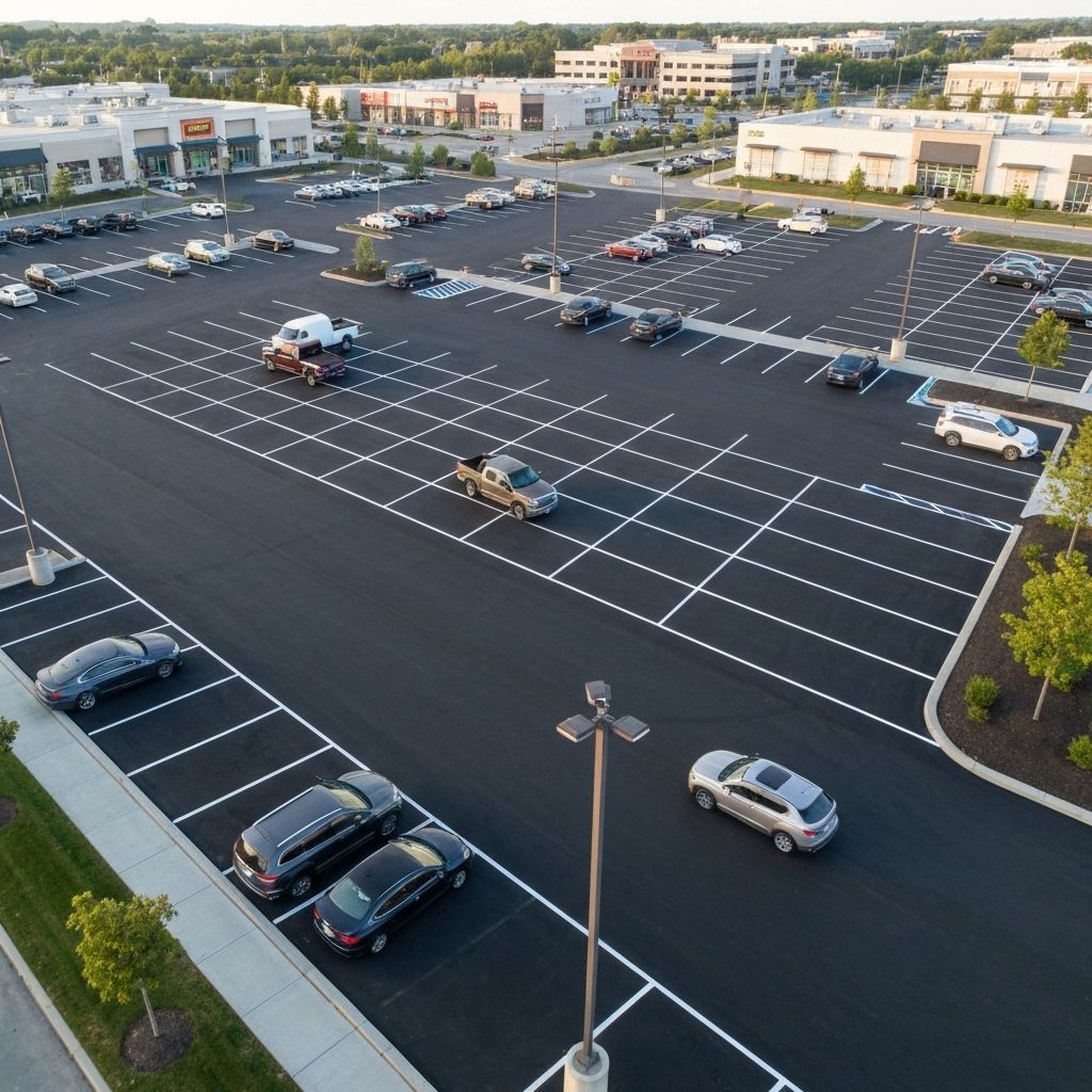 Commercial parking lot paving